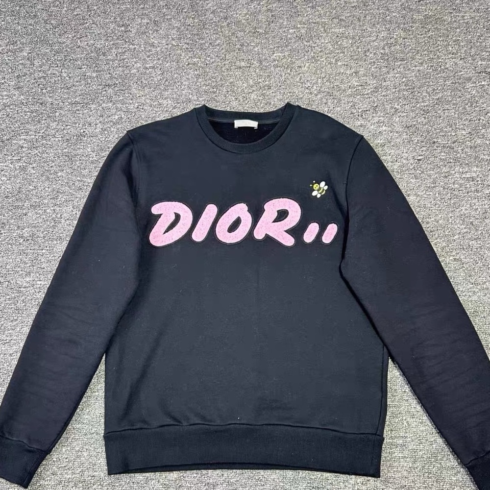 Authentic Dior Black Sweater with Pink Logo